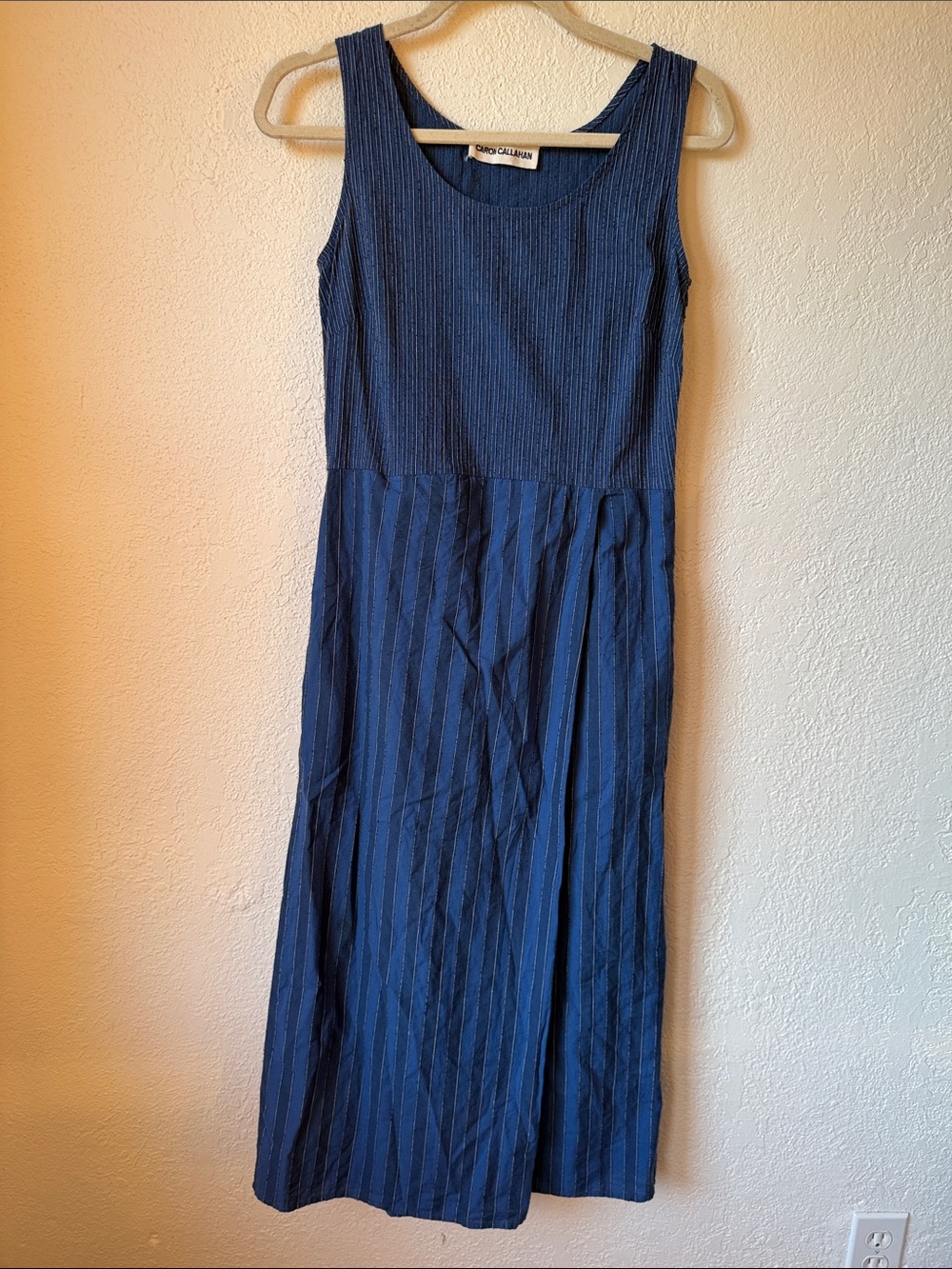 Caron Callahan Navy Stripe Wrap Maxi Dress - Picture 6 of 13